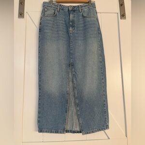New Look Light Blue Midi Denim Skirt